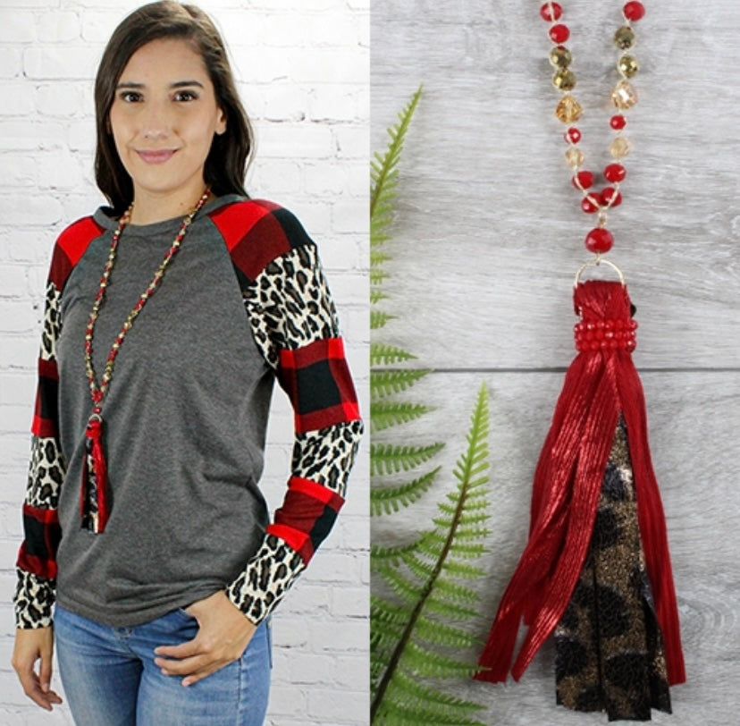 Red Leopard Necklace