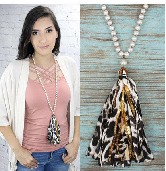 Leopard Tassel Necklace