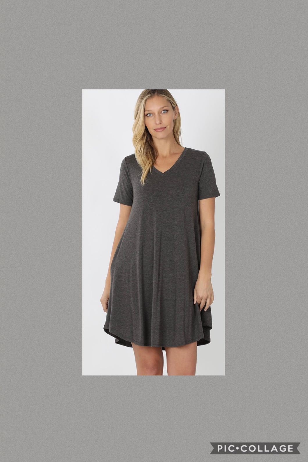 Zenana Charcoal Grey Dress