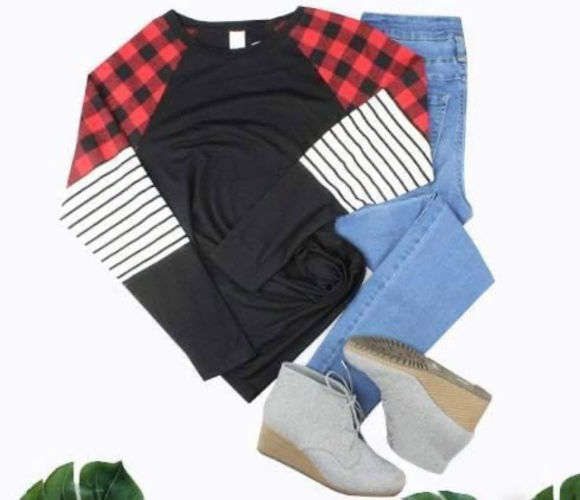 Buffalo Plaid Stripe Shirt